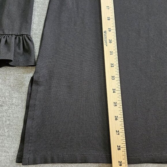 Robert Kitchen Top Womens L Black Tunic LS Round Neck Relaxed Lagenlook Goth - Picture 6 of 12